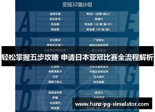 轻松掌握五步攻略 申请日本亚冠比赛全流程解析
