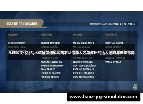 从阵容变化到战术信号如何解读国家队最新大名单背后的选人逻辑与未来布局 从阵容变化到战术信号如何解读国家队最新大名单背后的选人逻辑与未来布局